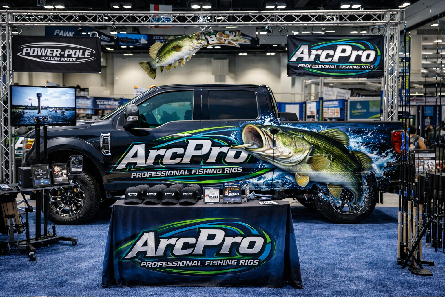 ArcPro Professional Fishing Rigs tournament booth