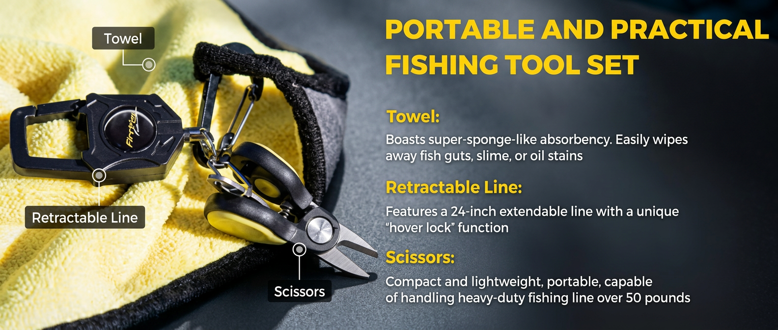Portable and practical fishing tool set